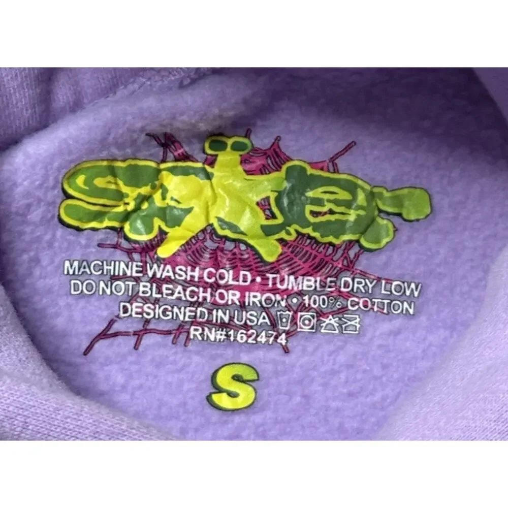 Spider Acai Web Hoodie Size Small Purple Sp5der ( Stain) - Picture 10 of 11